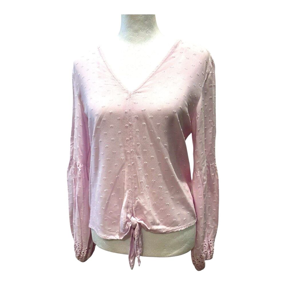 LC Lauren Conrad Swiss Dot Blouse Small Oversized